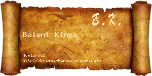 Balent Kinga névjegykártya